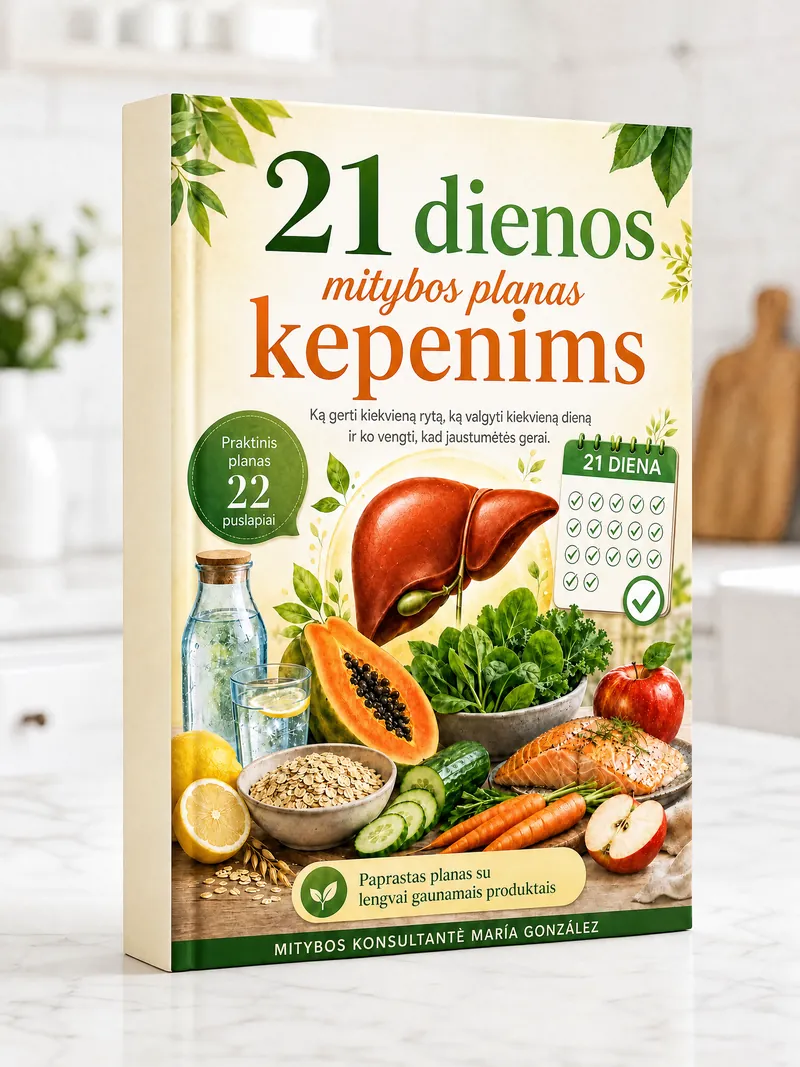 21 dienos mitybos planas kepenims, autorė – mitybos konsultantė María González