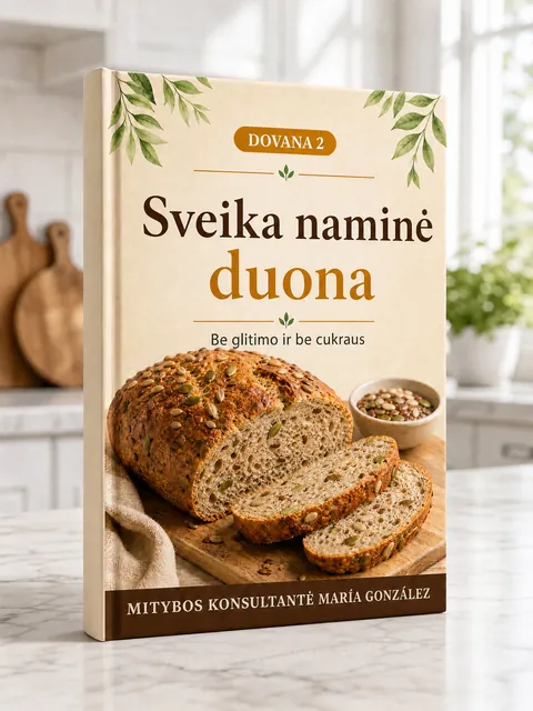 Knygos „Sveika naminė duona“ be glitimo ir cukraus viršelis